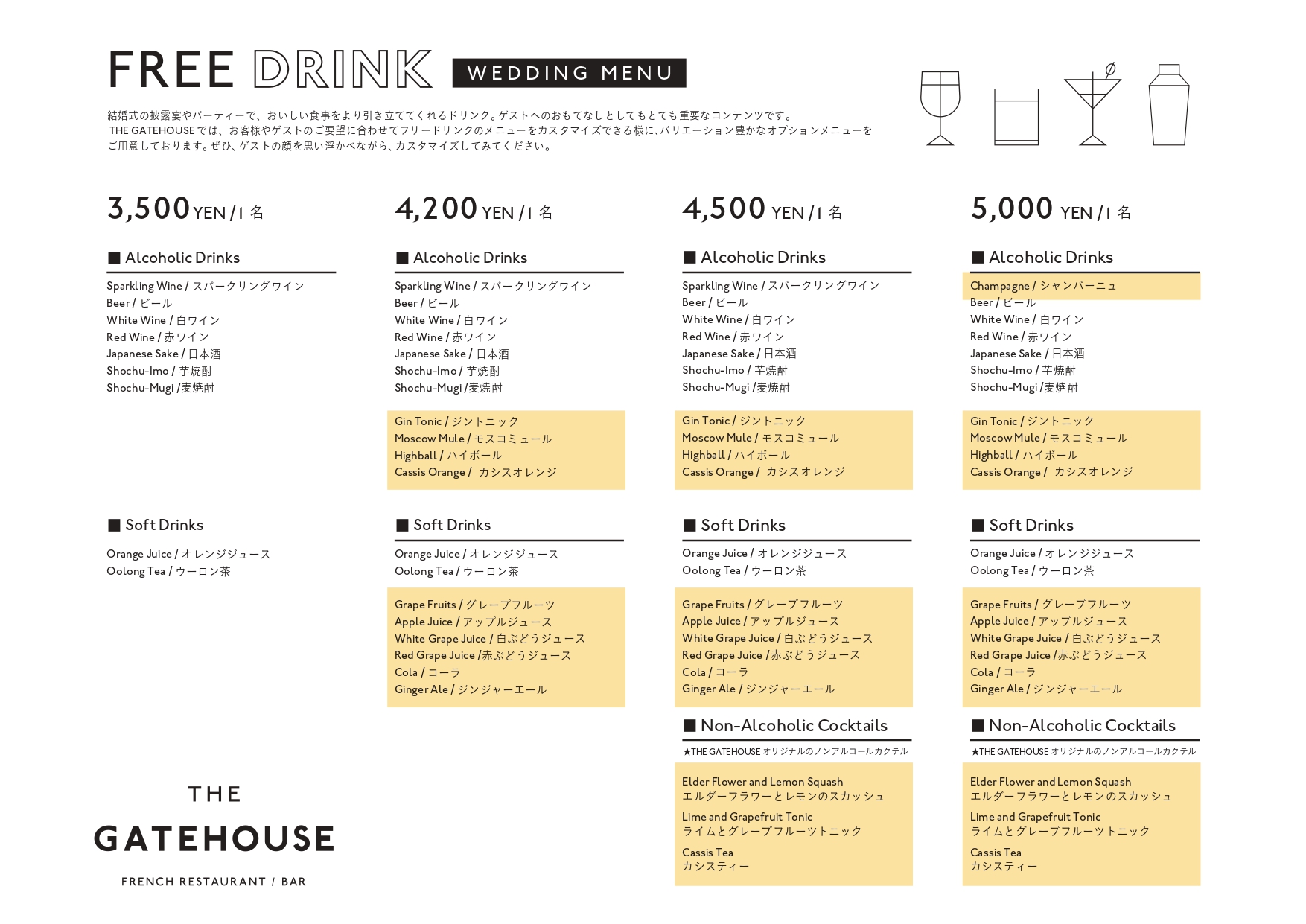 ドリンクメニュー